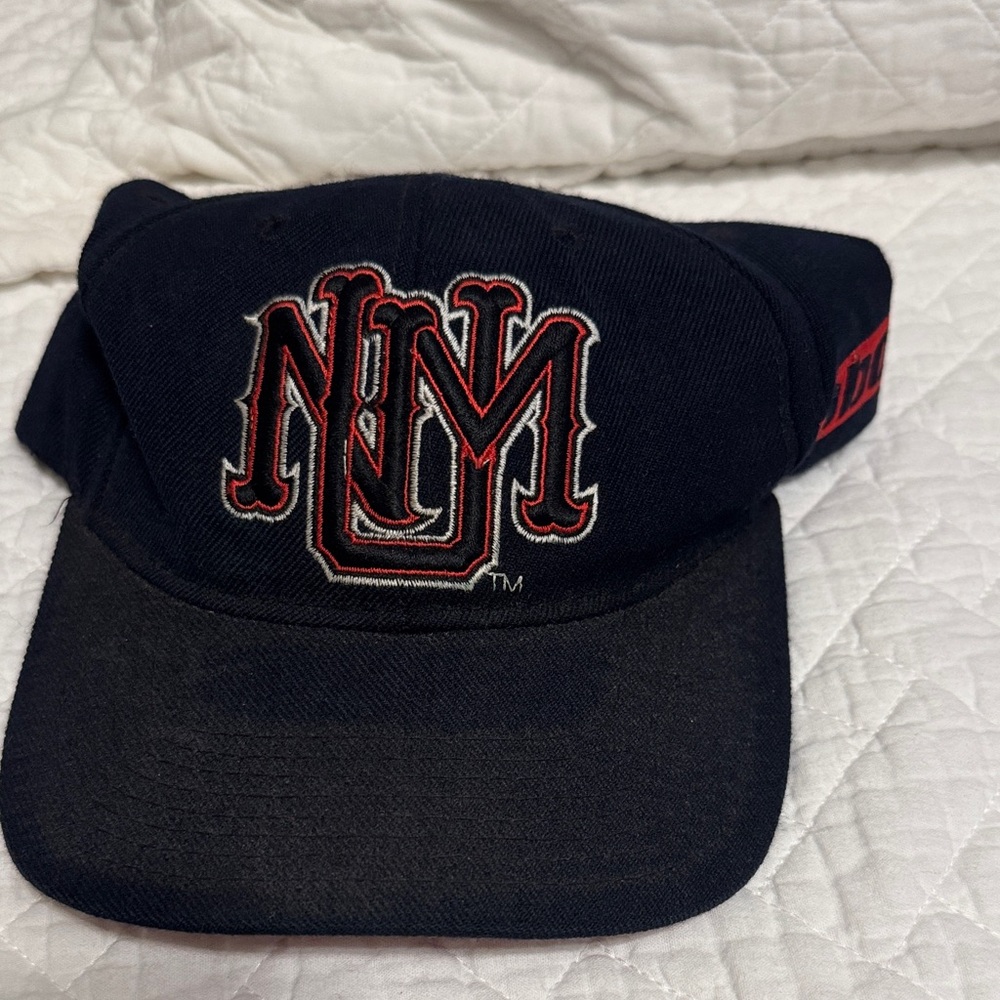 UNM Black Hat with Red Embroidery